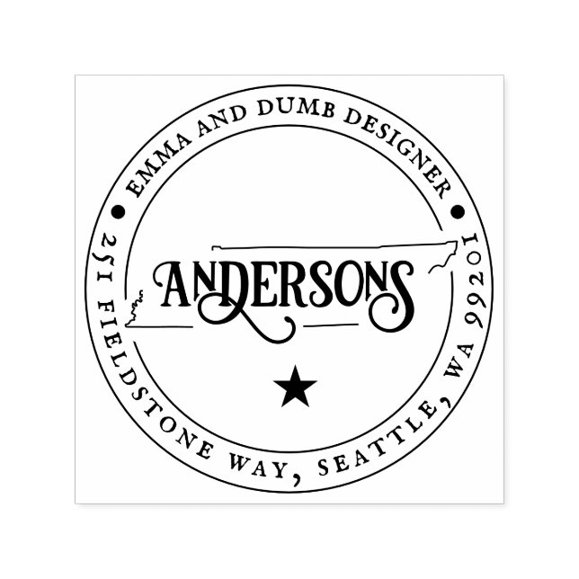 Briefmarke der Tennessee-Rücksendeadresse Permastempel (Design)