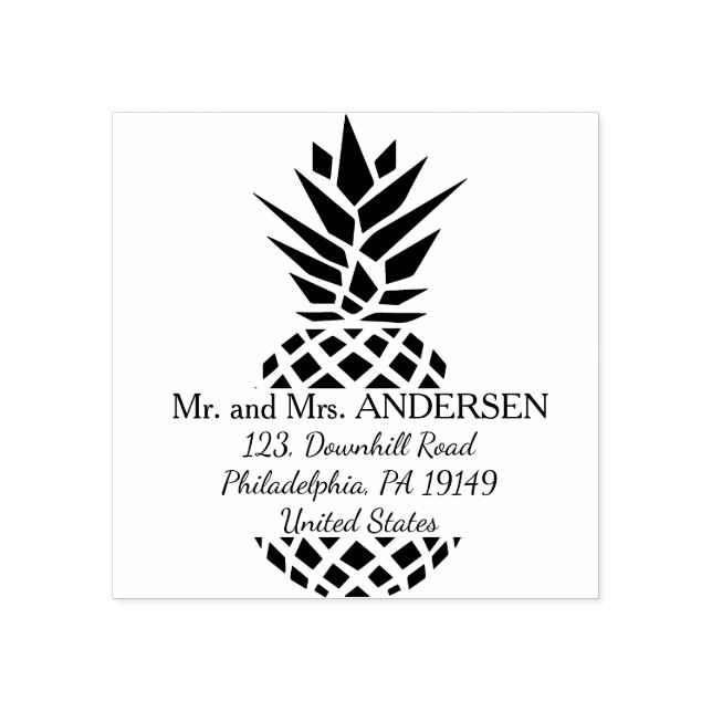 Briefmarke der tropischen Adresse | Ananas-Briefma Gummistempel (Prägung)