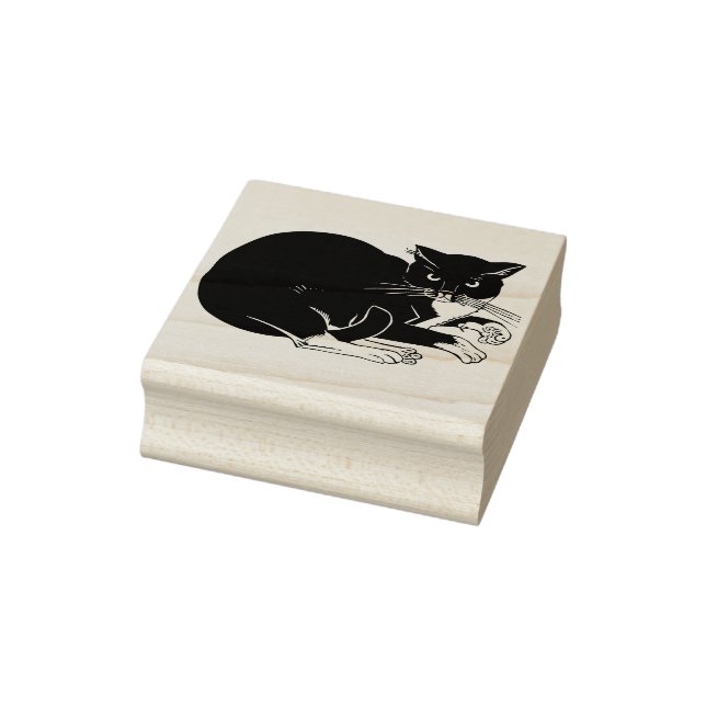 Briefmarke der Tuxedo-Katzenkatze Gummistempel (Stempel)