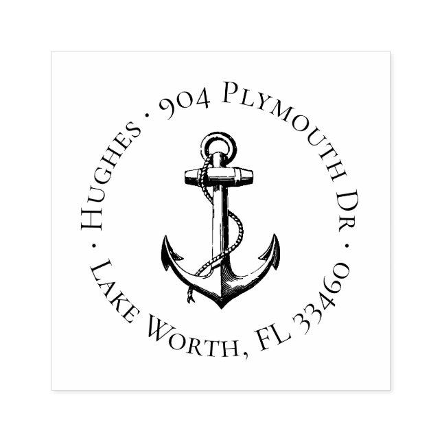 Briefmarke der Vintagen Ankeradresse Gummistempel (Prägung)