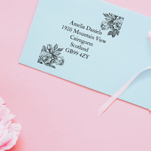 Briefmarke der Vintagen Rose Selbstfarbige Briefma Permastempel