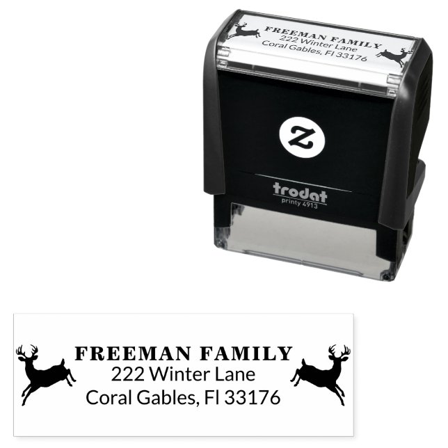 Briefmarke der Weihnachtsbaume-Rücksendeadresse Permastempel (Beispiel)