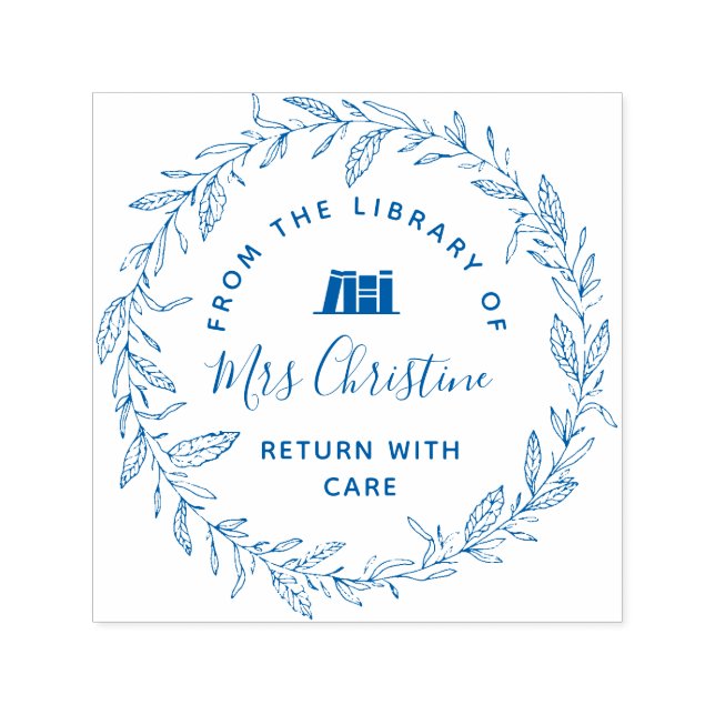 Briefmarke des botanischen Bücherbuches mit elegan Permastempel (Design)