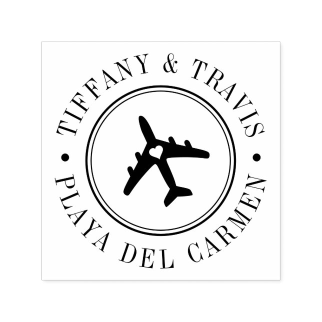 Briefmarke des Flugzeugherz-Reisepasses Permastempel (Design)