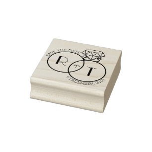 Briefmarke des Monogramms Save the Date Gummistempel