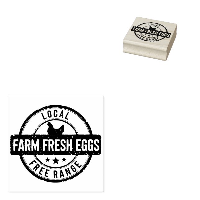 Briefmarke "Eier aus frischen Freilandhaltung" Gummistempel (Stempel)