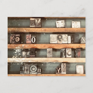 Briefmarke für antike Druckblöcke Postkarte