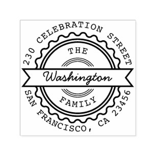 Briefmarke für benutzerdefinierte Familienname und Permastempel