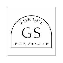 Briefmarke für einfache Arch Monogram-Geschenkarti Gummistempel