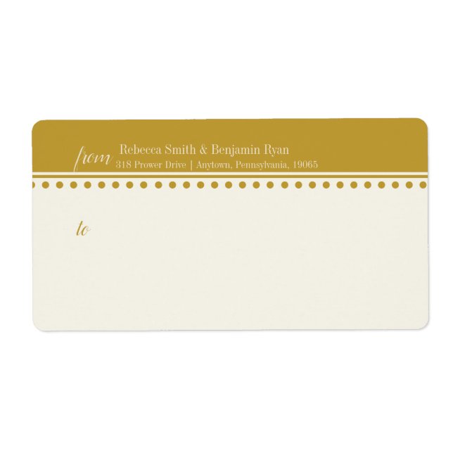 Briefmarke für Hochzeitseinladungen, Gold (Vorne)