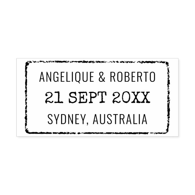 Briefmarke für Hochzeitspass - Benutzerdefiniertes Gummistempel (Prägung)