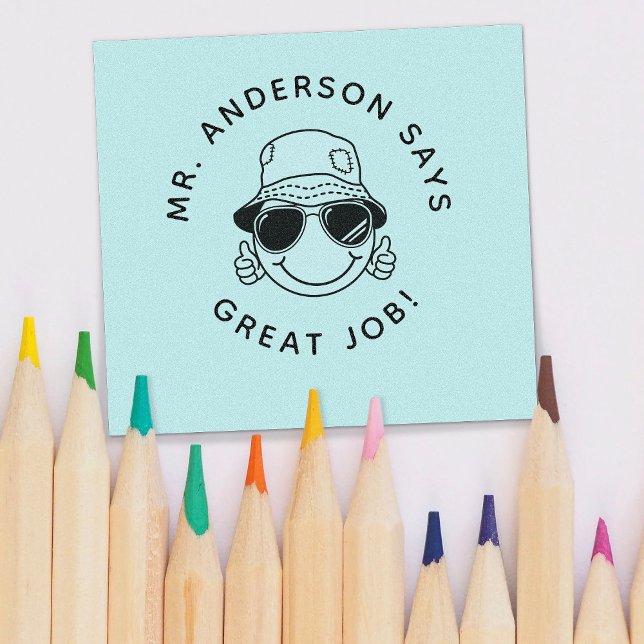 Briefmarke für personalisierte Lehrer zurück zum S Gummistempel (Von Creator hochgeladen)