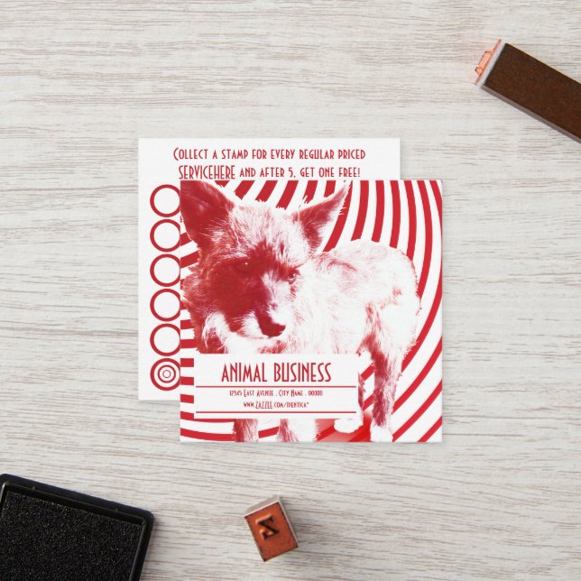 Briefmarke für verrückte Hasie-Jungtiere Treuekarte (Vorderseite/Rückseite Beispiel)