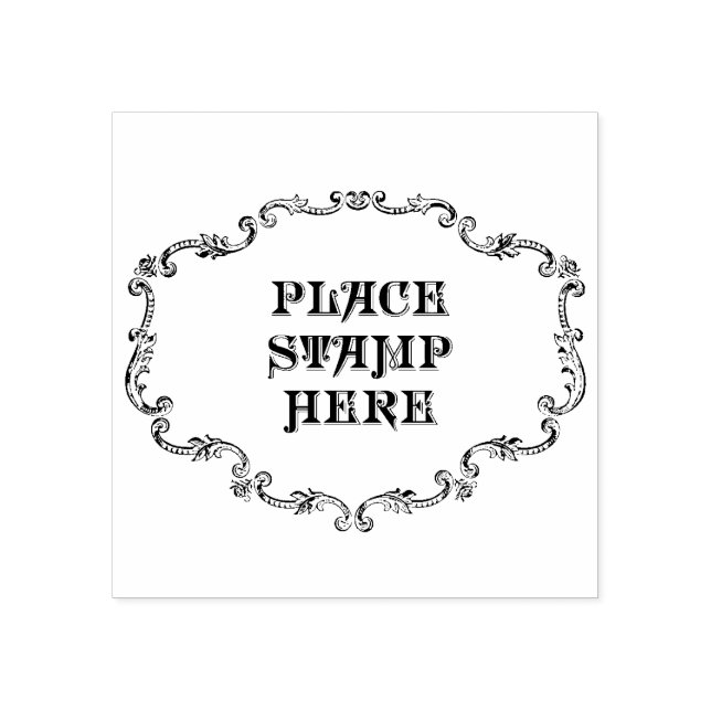 Briefmarke hier platzieren gummistempel (Prägung)