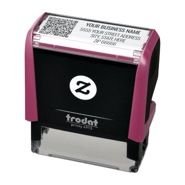 Briefmarke Ihrer Namensadresse mit QR-Code persona Permastempel (Produkt)