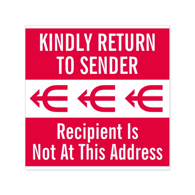 Briefmarke "KINDLY RÜCKKEHR ZUM SENDER" Permastempel (Design)