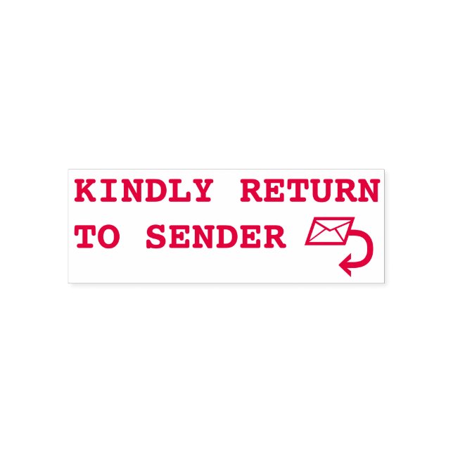 Briefmarke "KINDLY RÜCKKEHR ZUM SENDER" Permastempel (Design)