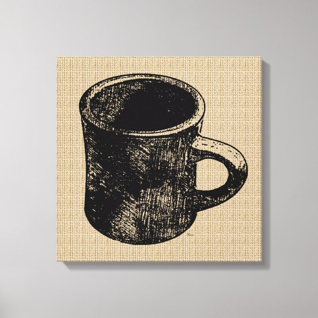 Briefmarke Look Tasse auf Leinwand (Vorderseite)