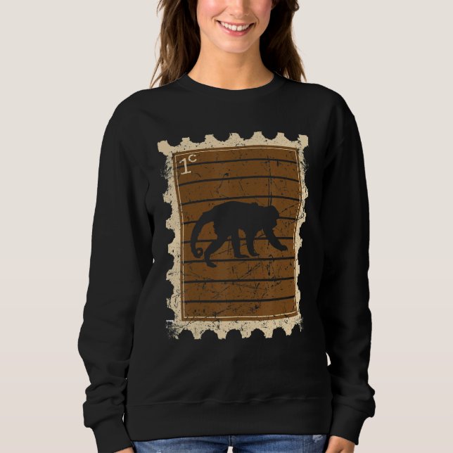 Briefmarke mit einem Affen Sweatshirt (Vorderseite)