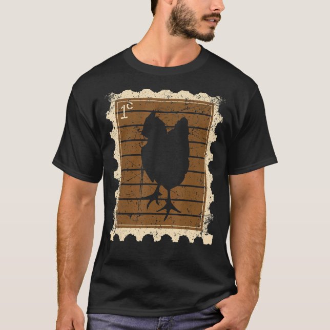 Briefmarke mit einem Huhn T-Shirt (Vorderseite)