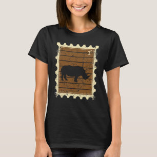 Briefmarke mit einem Nashorn T-Shirt