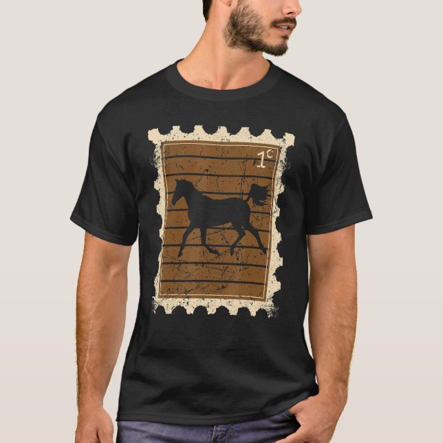Briefmarke Mit Einem Pferd 2 T-Shirt (Vorderseite)