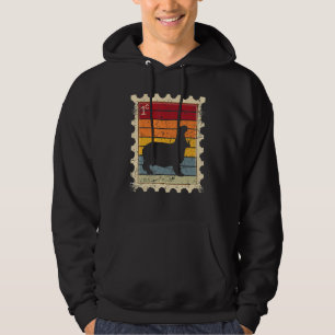 Briefmarke mit einem Sonnenuntergangs-Flusspferd Hoodie