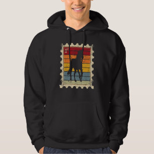 Briefmarke mit einem Sonnenuntergangspferd Hoodie