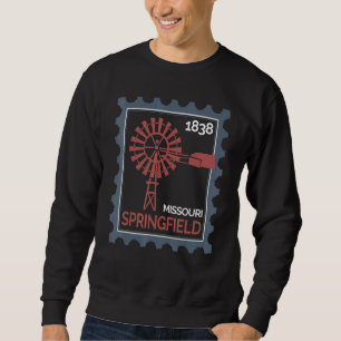 Briefmarke mit einer alten Windkraftanlage in Spri Sweatshirt