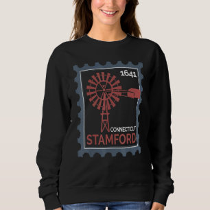 Briefmarke mit einer alten Windkraftanlage in Stam Sweatshirt