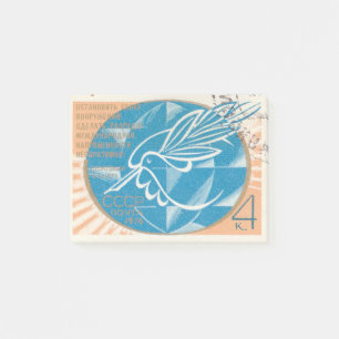 Briefmarke mit einer Taube Frieden Post-it Klebezettel