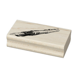 Briefmarke mit Füllhalter Gummistempel