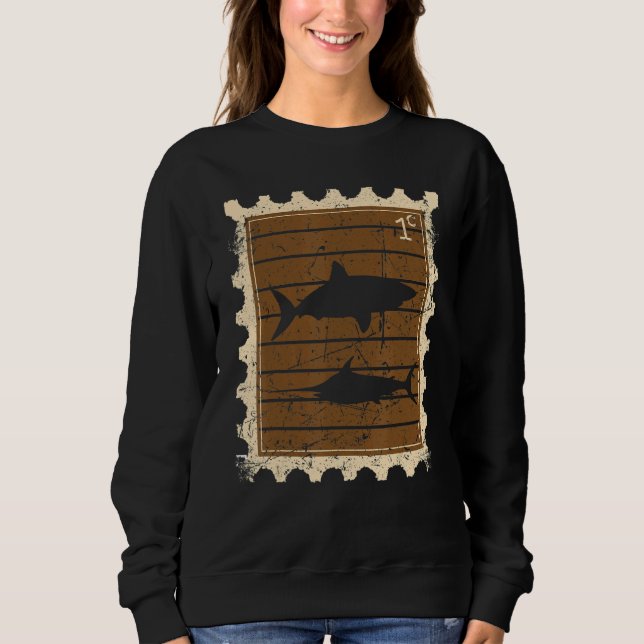 Briefmarke mit Haien Sweatshirt (Vorderseite)