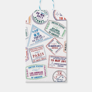 Briefmarke-Muster für Passport Geschenkanhänger