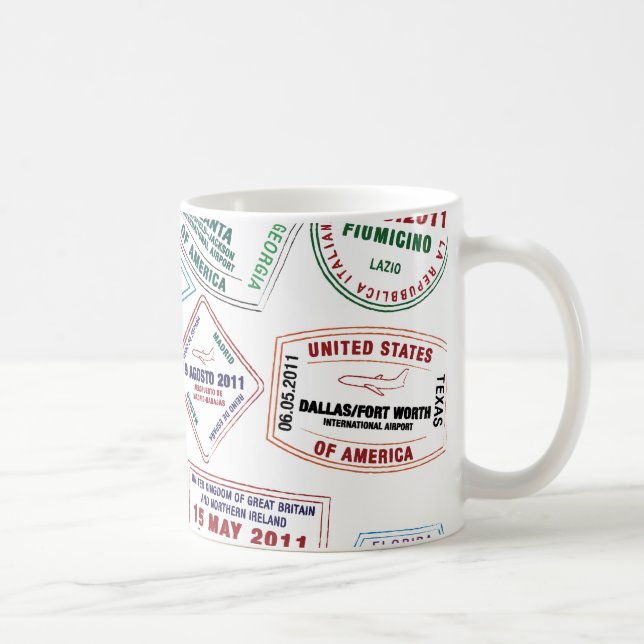 Briefmarke-Muster für Passport Kaffeetasse (Rechts)