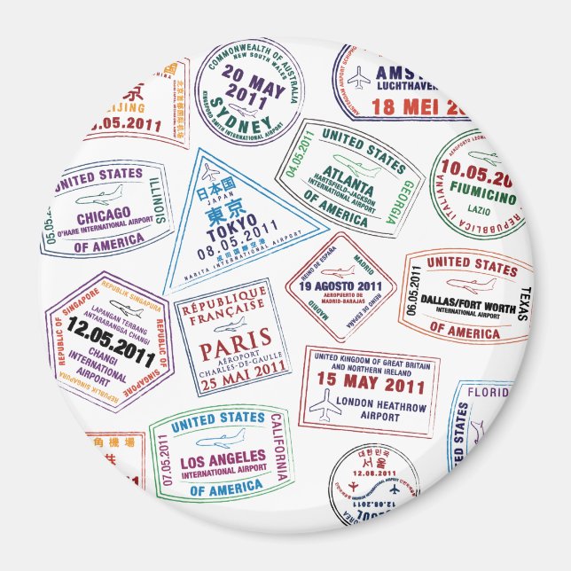 Briefmarke-Muster für Passport Magnet (Vorne)