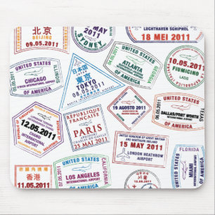 Briefmarke-Muster für Passport Mousepad