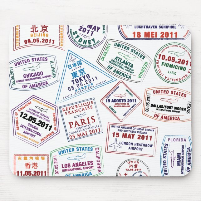Briefmarke-Muster für Passport Mousepad (Vorne)