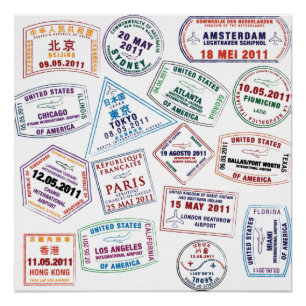Briefmarke-Muster für Passport Poster