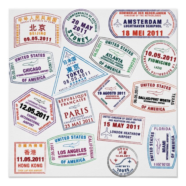 Briefmarke-Muster für Passport Poster (Vorderseite)