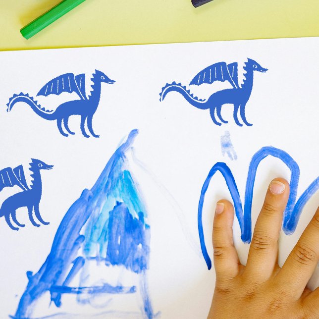 Briefmarke niedlicher Drache | Stehende Pose Gummistempel (Von Creator hochgeladen)