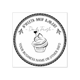 Briefmarke | Niedliches hausgemachte Bäckerei-Logo Gummistempel