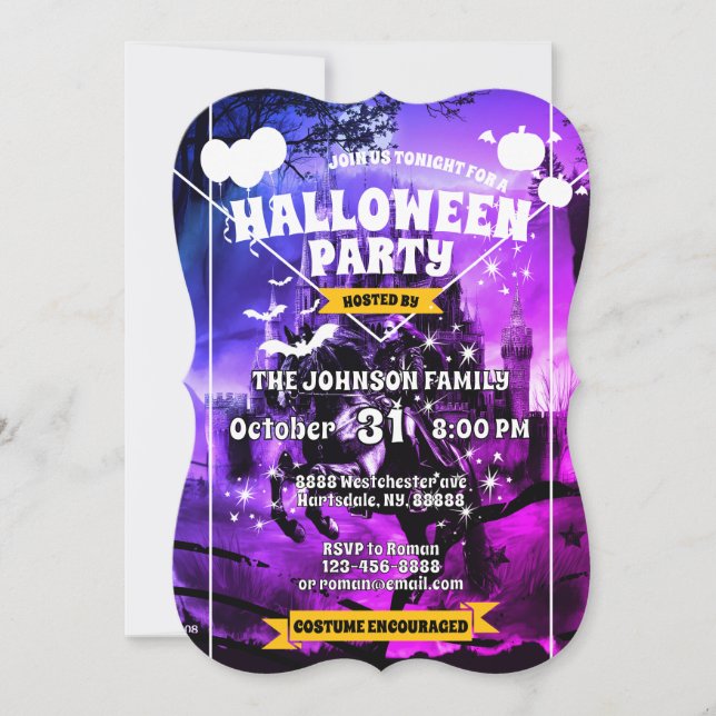 Briefmarke Night Castle Einladung (Vorderseite)