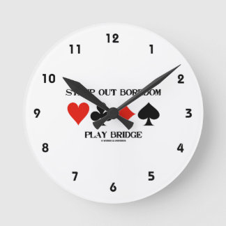 Briefmarke Out Langeweile Play Bridge Vier-Karten- Runde Wanduhr