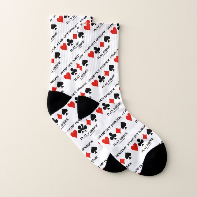 Briefmarke Out Langeweile Play Bridge Vier-Karten- Socken (Paar)