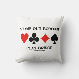 Briefmarke Out Langeweile Spielbrücke Vier-Karten- Kissen