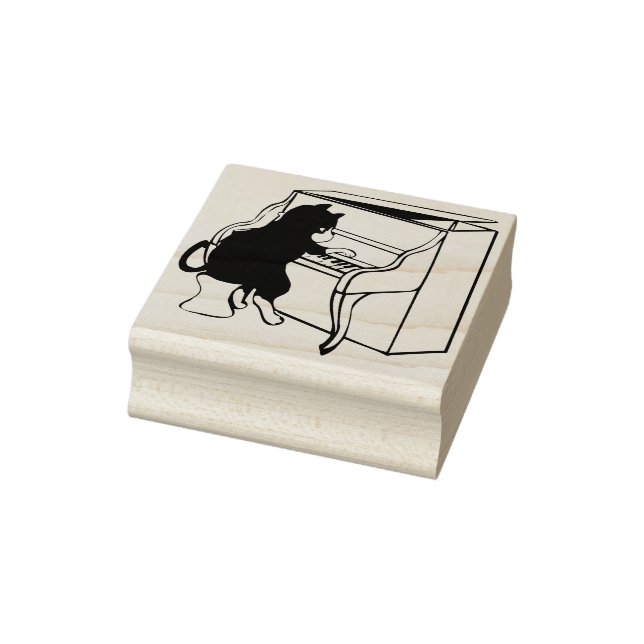 Briefmarke Piano Cat Gummistempel (Stempel)