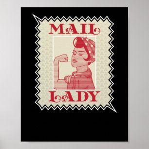 Briefmarke Postarbeiterin Lady Poster