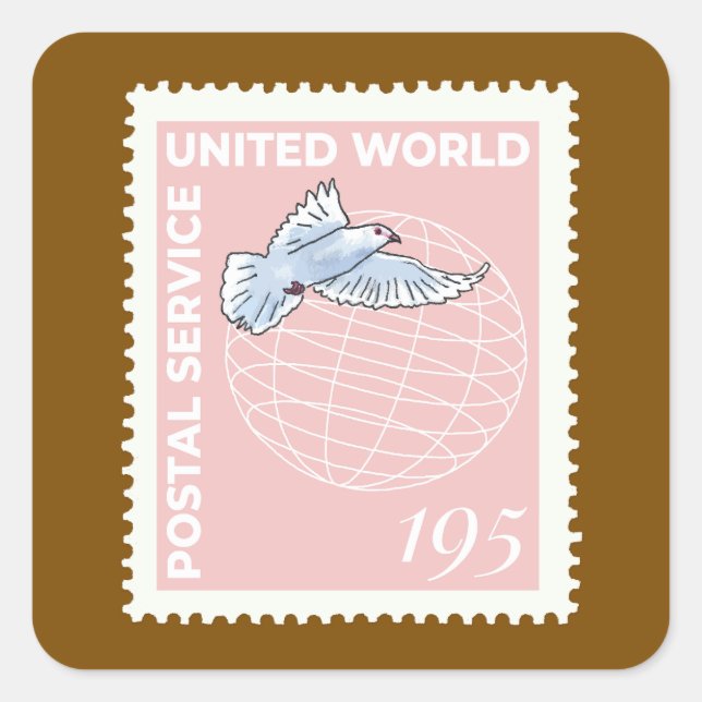 Briefmarke -  quadratischer aufkleber (Vorderseite)