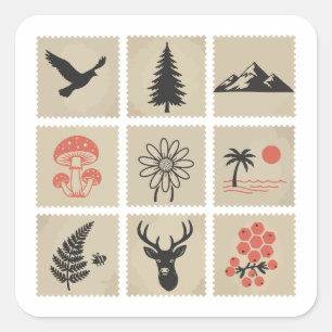 Briefmarke Quadratischer Aufkleber